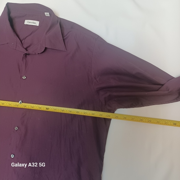 Calvin Klein Purple Button Up Shirt Classic Business Style - Picture 13 of 14